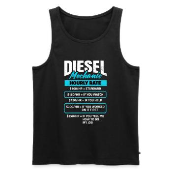 Mécanicien diesel Mécanicien Diesel Taux horaire - Débardeur bio Premium Homme - noir - Devant - Michal (187cm)