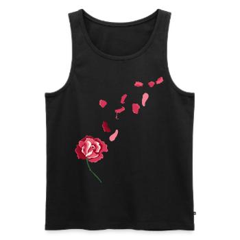 Rose rouge - Débardeur bio Premium Homme - noir - Devant - AI Model Male 178 light (178cm)