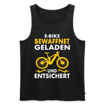 E-MTB Fahrrad E-Bike Geladen und Entsichert - Männer Premium Bio Tank Top - Schwarz - Vorne - AI Model Male 178 light (178cm)