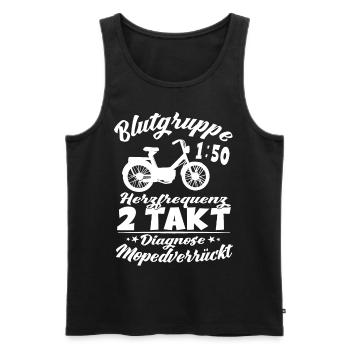 Mofa Blutgruppe 1:50 Moped Zweitakt Motorrad - Männer Premium Bio Tank Top - Schwarz - Vorne - Michal (187cm)