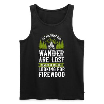 Camping Looking For Firewood - Männer Premium Bio Tank Top - Schwarz - Vorne - AI Model Male 178 light (178cm)