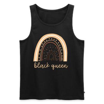 Black Pride Girl Queen Rainbow - Men's Premium Organic Tank Top - black - Front - AI Model Male 178 light (178cm)