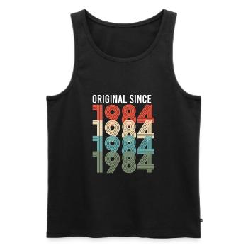 Vintage Original Since 1984 Geburtstag Geburtsjahr - Männer Premium Bio Tank Top - Schwarz - Vorne - Michal (187cm)