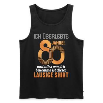80 ans 80 ans 80 ans, chemise de 80 ans - Débardeur bio Premium Homme - noir - Devant - AI Model Male 178 light (178cm)