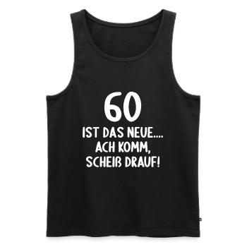 60 Jahre 60 ist das neue 60er Alter 60. Geburtstag - Männer Premium Bio Tank Top - Schwarz - Vorne - AI Model Male 178 light (178cm)