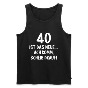 40 Jahre 40 ist das neue 40er Alter 40. Geburtstag - Männer Premium Bio Tank Top - Schwarz - Vorne - AI Model Male 178 light (178cm)