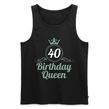 40e anniversaire 40 ans 40 Birthday Queen - Débardeur bio Premium Homme - noir - Devant - Michal (187cm)
