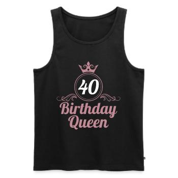 40. Geburtstag 40 Jahre 40er Birthday Queen - Männer Premium Bio Tank Top - Schwarz - Vorne - Michal (187cm)