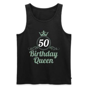 50e anniversaire 50 ans 50 années 50 Birthday Queen - Débardeur bio Premium Homme - noir - Devant - Michal (187cm)