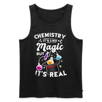 Chemistry Tshirt Neutron Atom Molecule Teacher Alchemy - Men's Premium Organic Tank Top - black - Front - AI Model Male 178 light (178cm)