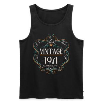 Vintage 1971 All Original Parts 50 years 1971 50. - Men's Premium Organic Tank Top - black - Front - Michal (187cm)
