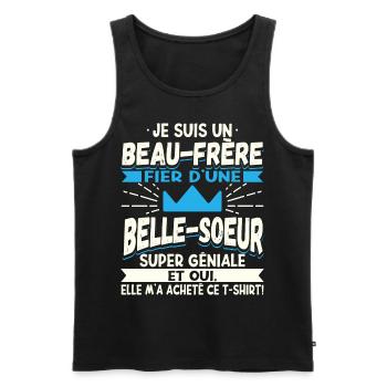 Beau-Frère Cadeau - Débardeur bio Premium Homme - noir - Devant - Michal (187cm)