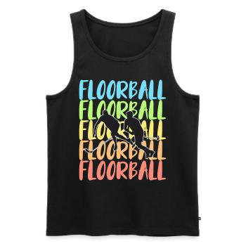 Floorball - Männer Premium Bio Tank Top - Schwarz - Vorne - Michal (187cm)