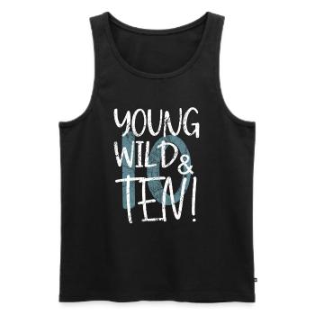 10.Geburtstag young wild & nine - Männer Premium Bio Tank Top - Schwarz - Vorne - Michal (187cm)