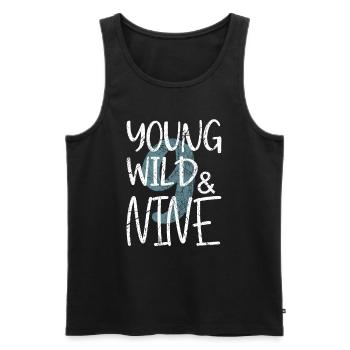 9ème anniversaire young wild & nine - Débardeur bio Premium Homme - noir - Devant - Michal (187cm)