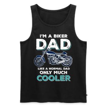 Biker Dad- Motorcycling Saying Papa cool father - Men's Premium Organic Tank Top - black - Front - Michal (187cm)