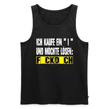 flick dich so viel - fick dich - Männer Premium Bio Tank Top - Schwarz - Vorne - AI Model Male 178 light (178cm)