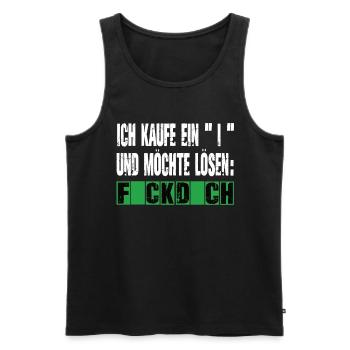 flick dich so viel - fick dich - Männer Premium Bio Tank Top - Schwarz - Vorne - AI Model Male 178 light (178cm)
