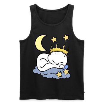 Chats Princesse rêve céleste ciel étoilé - Débardeur bio Premium Homme - noir - Devant - AI Model Male 178 light (178cm)