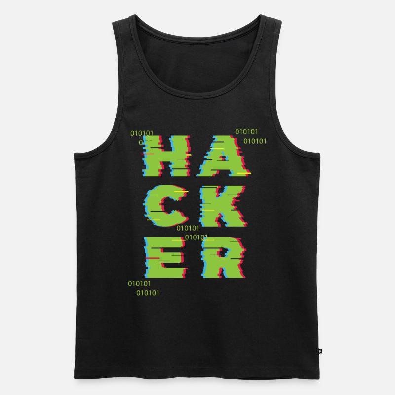 Hacker 0101 - Männer Premium Bio Tank Top - Schwarz