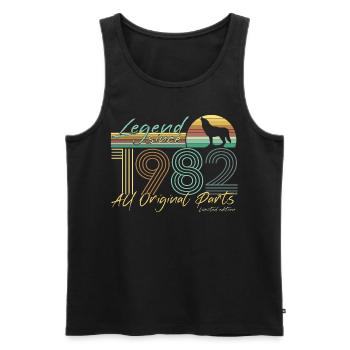 Vintage 1982 Legende Geschenkidee - Männer Premium Bio Tank Top - Schwarz - Vorne - AI Model Male 178 light (178cm)