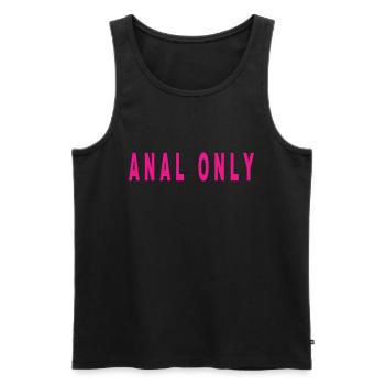 Anal Only - Men's Premium Organic Tank Top - black - Front - AI Model Male 178 light (178cm)