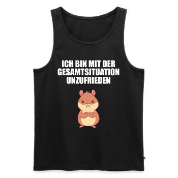Hamster Mit der Gesamtsituation unzufrieden - Männer Premium Bio Tank Top - Schwarz - Vorne - Michal (187cm)
