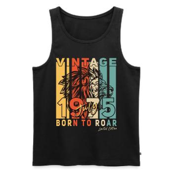 Juli 1975 Vintage Löwe Geschenkidee - Männer Premium Bio Tank Top - Schwarz - Vorne - Michal (187cm)