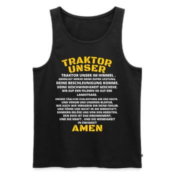 Traktor ,Trecker Bauer/Austria/Landwirt / Dorfkind - Männer Premium Bio Tank Top - Schwarz - Vorne - Michal (187cm)