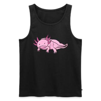 Axolotl Larve Kuffig Aquarium Molch Lurch Geschenk - Männer Premium Bio Tank Top - Schwarz - Vorne - AI Model Male 178 light (178cm)