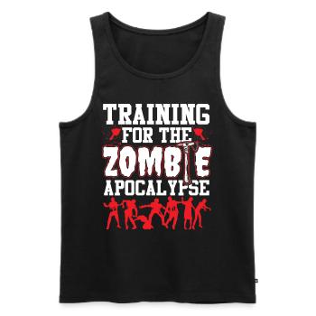 Entraînement pour Zombie Apocalypse - Débardeur bio Premium Homme - noir - Devant - AI Model Male 178 light (178cm)