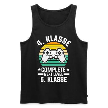 4. Klasse Level Complete Zocker Gamer Gaming Grund - Männer Premium Bio Tank Top - Schwarz - Vorne - Michal (187cm)
