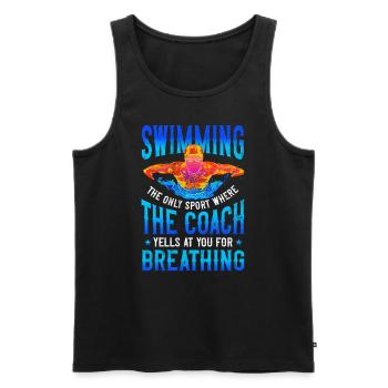 Swimmer Swim Breathing Butterfly - Männer Premium Bio Tank Top - Schwarz - Vorne - AI Model Male 178 light (178cm)