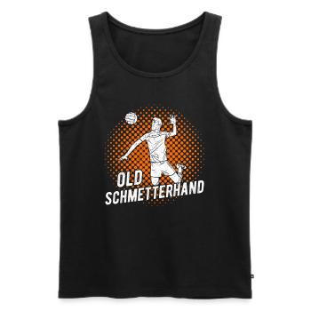 Volleyball Volleyballspieler Old Schmetterhand - Männer Premium Bio Tank Top - Schwarz - Vorne - Michal (187cm)