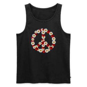 Peace love flower power hippie outfit - Men's Premium Organic Tank Top - black - Front - Michal (187cm)