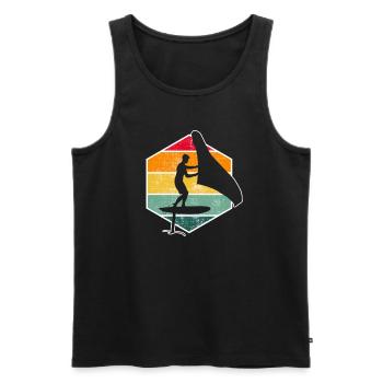 Hydrofoil Wingfoiling Kiten Wingfoil Foilwing Kite - Männer Premium Bio Tank Top - Schwarz - Vorne - Michal (187cm)