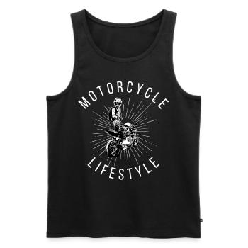 Motorcycle Lifestyle / Moto / moto biker - Débardeur bio Premium Homme - noir - Devant - Michal (187cm)
