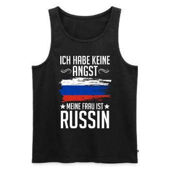 Meine Frau Ist Russin Russen Russland Russisches - Männer Premium Bio Tank Top - Schwarz - Vorne - Michal (187cm)