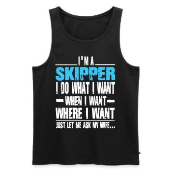 skipper - Men's Premium Organic Tank Top - black - Front - AI Model Male 178 light (178cm)