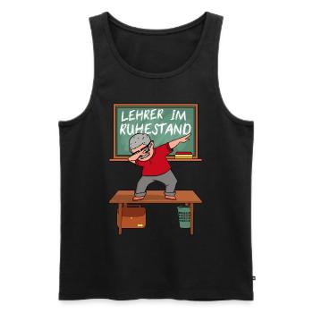 Lehrer im Ruhestand Rente Rentner Pension Geschenk - Männer Premium Bio Tank Top - Schwarz - Vorne - Michal (187cm)