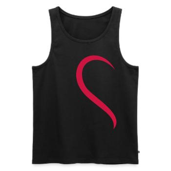 Liebe - Herz - Rot - Männer Premium Bio Tank Top - Schwarz - Vorne - Michal (187cm)