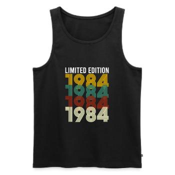 Vintage Limited Edition 1984 Geburtstag Geburtsjah - Männer Premium Bio Tank Top - Schwarz - Vorne - Michal (187cm)