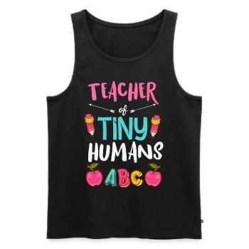 Teacher of Tiny Humans Maternelle maternelle - Débardeur bio Premium Homme - noir - Devant - AI Model Male 178 light (178cm)