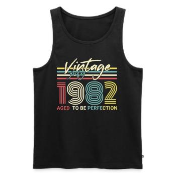 geboren im Juli 1982 - Männer Premium Bio Tank Top - Schwarz - Vorne - Michal (187cm)