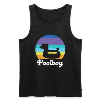 Poolboy Pool Bademeister Schwimmen - Männer Premium Bio Tank Top - Schwarz - Vorne - AI Model Male 178 light (178cm)