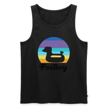 Poolboy Pool Bademeister Schwimmen - Männer Premium Bio Tank Top - Schwarz - Vorne - AI Model Male 178 light (178cm)
