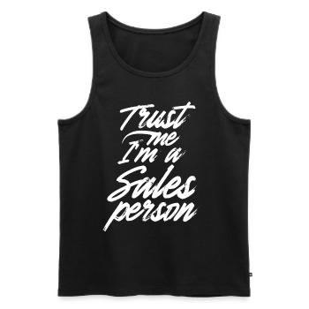 Trust Me I Am A Seller Sales Sales - Men's Premium Organic Tank Top - black - Front - AI Model Male 178 light (178cm)