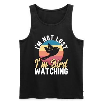 Vogelbeobachter Vogelbeobachtung Ornithologe - Männer Premium Bio Tank Top - Schwarz - Vorne - Michal (187cm)