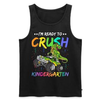 I m Ready To Crush kindergarten dinosur T Rex - Männer Premium Bio Tank Top - Schwarz - Vorne - Michal (187cm)