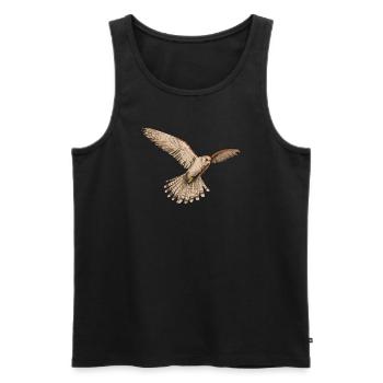Fauconnier de la tour I de l’oiseau de proie chasse au croquant motif pour fauconnier - Débardeur bio Premium Homme - noir - Devant - Michal (187cm)